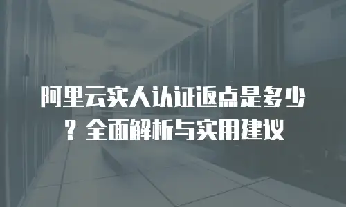 阿里云实人认证返点是多少？全面解析与实用建议
