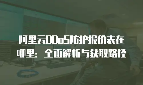 阿里云DDoS防护报价表在哪里：全面解析与获取路径