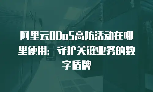阿里云DDoS高防活动在哪里使用：守护关键业务的数字盾牌