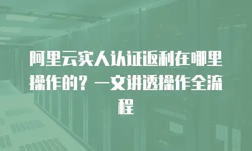 阿里云实人认证返利在哪里操作的？一文讲透操作全流程