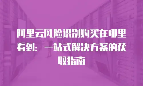 阿里云风险识别购买在哪里看到：一站式解决方案的获取指南