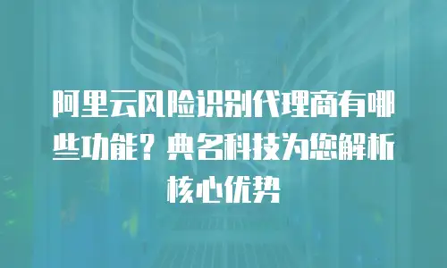 阿里云风险识别代理商有哪些功能？典名科技为您解析核心优势