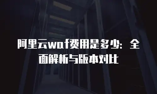 阿里云waf费用是多少：全面解析与版本对比