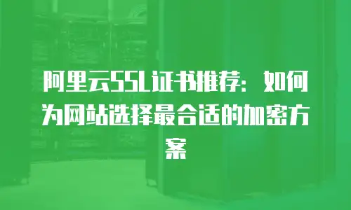 阿里云SSL证书推荐：如何为网站选择最合适的加密方案