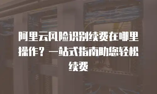 阿里云风险识别续费在哪里操作？一站式指南助您轻松续费