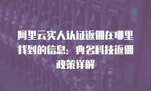 阿里云实人认证返佣在哪里找到的信息：典名科技返佣政策详解