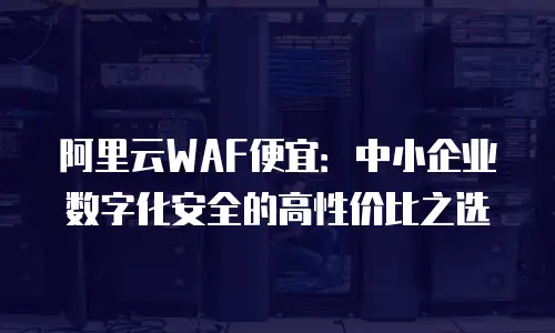 阿里云WAF便宜：中小企业数字化安全的高性价比之选