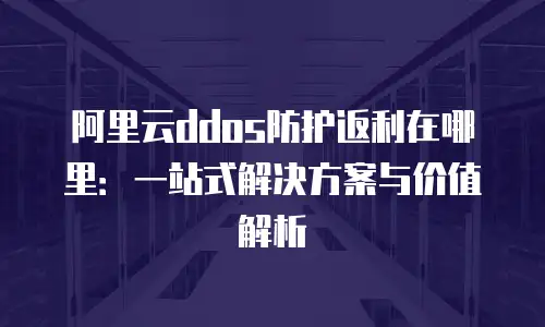 阿里云ddos防护返利在哪里：一站式解决方案与价值解析