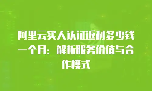 阿里云实人认证返利多少钱一个月：解析服务价值与合作模式
