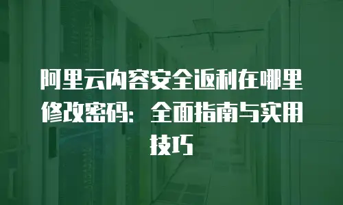 阿里云内容安全返利在哪里修改密码：全面指南与实用技巧