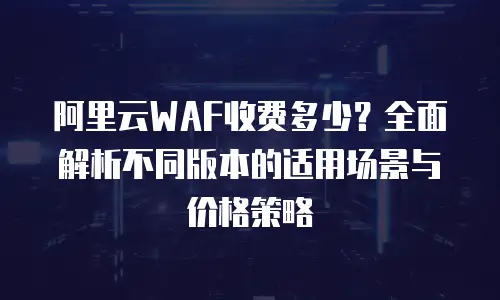 阿里云WAF收费多少？全面解析不同版本的适用场景与价格策略