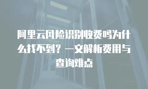 阿里云风险识别收费吗为什么找不到？一文解析费用与查询难点