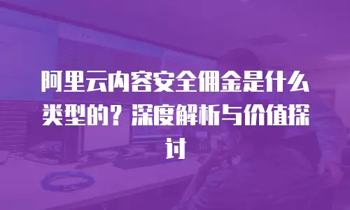 阿里云内容安全佣金是什么类型的？深度解析与价值探讨