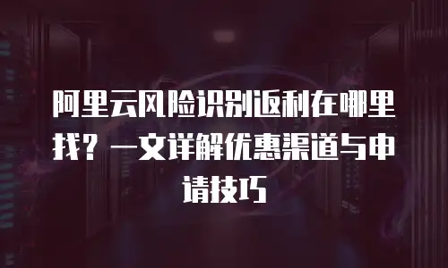 阿里云风险识别返利在哪里找？一文详解优惠渠道与申请技巧