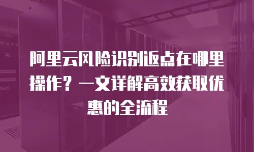阿里云风险识别返点在哪里操作？一文详解高效获取优惠的全流程