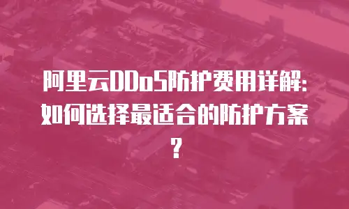阿里云DDoS防护费用详解：如何选择最适合的防护方案？