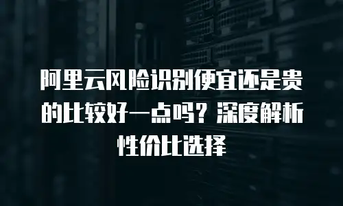 阿里云风险识别便宜还是贵的比较好一点吗？深度解析性价比选择