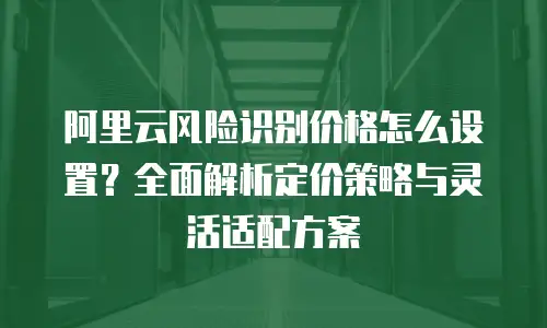 阿里云风险识别价格怎么设置？全面解析定价策略与灵活适配方案