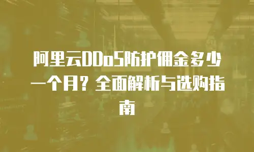 阿里云DDoS防护佣金多少一个月？全面解析与选购指南