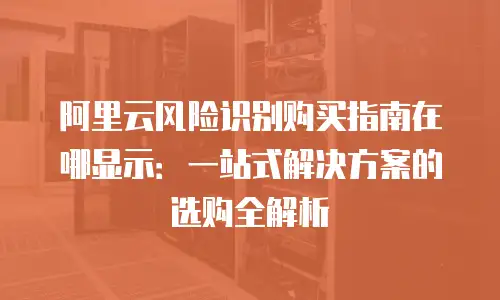 阿里云风险识别购买指南在哪显示：一站式解决方案的选购全解析