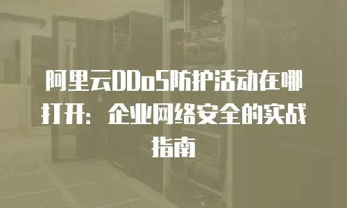 阿里云DDoS防护活动在哪打开：企业网络安全的实战指南