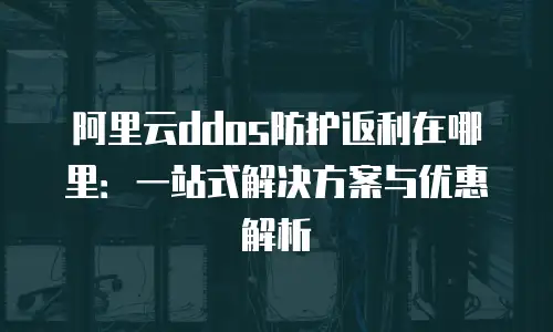阿里云ddos防护返利在哪里：一站式解决方案与优惠解析