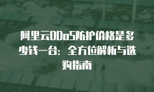 阿里云DDoS防护价格是多少钱一台：全方位解析与选购指南
