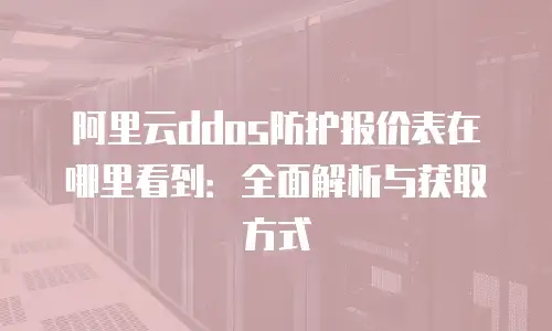 阿里云ddos防护报价表在哪里看到：全面解析与获取方式