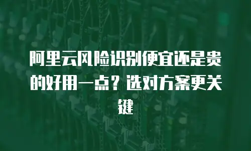 阿里云风险识别便宜还是贵的好用一点？选对方案更关键