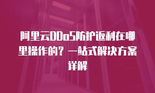阿里云DDoS防护返利在哪里操作的？一站式解决方案详解