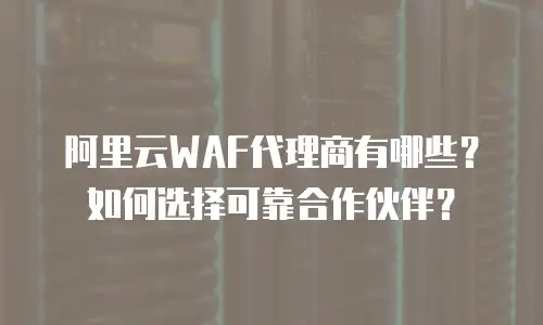 阿里云WAF代理商有哪些？如何选择可靠合作伙伴？
