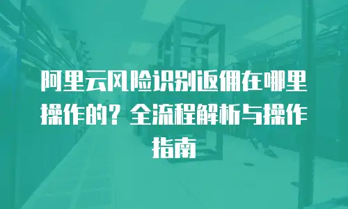 阿里云风险识别返佣在哪里操作的？全流程解析与操作指南
