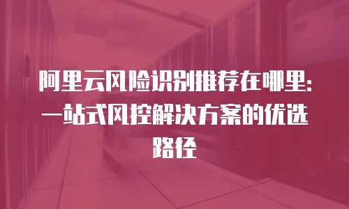 阿里云风险识别推荐在哪里：一站式风控解决方案的优选路径