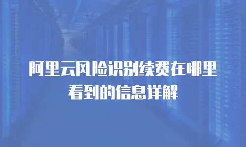 阿里云风险识别续费在哪里看到的信息详解