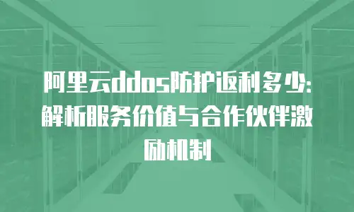 阿里云ddos防护返利多少：解析服务价值与合作伙伴激励机制
