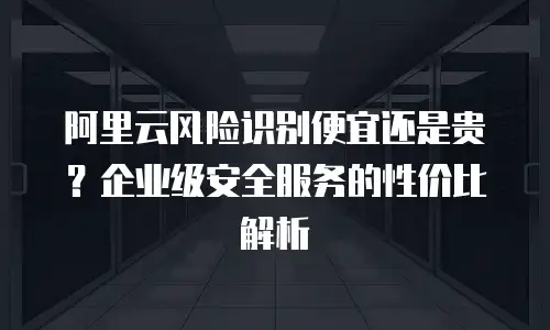 阿里云风险识别便宜还是贵？企业级安全服务的性价比解析