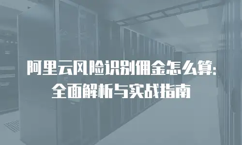 阿里云风险识别佣金怎么算：全面解析与实战指南