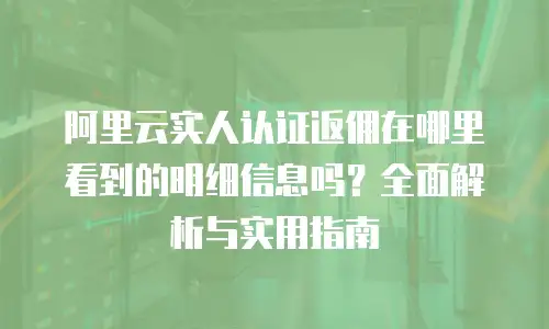 阿里云实人认证返佣在哪里看到的明细信息吗？全面解析与实用指南