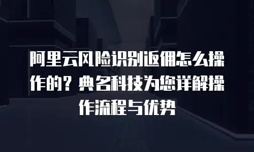 阿里云风险识别返佣怎么操作的？典名科技为您详解操作流程与优势