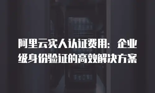 阿里云实人认证费用：企业级身份验证的高效解决方案