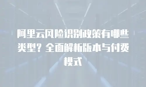 阿里云风险识别政策有哪些类型？全面解析版本与付费模式