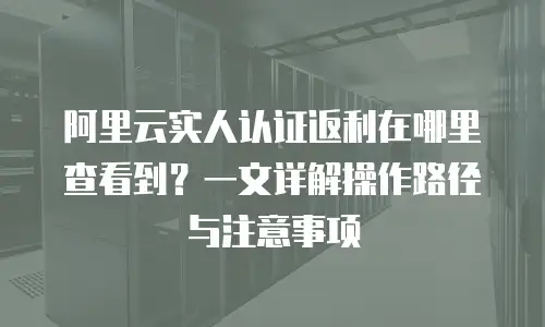 阿里云实人认证返利在哪里查看到？一文详解操作路径与注意事项