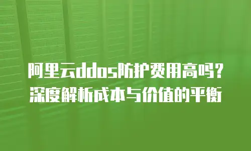 阿里云ddos防护费用高吗？深度解析成本与价值的平衡
