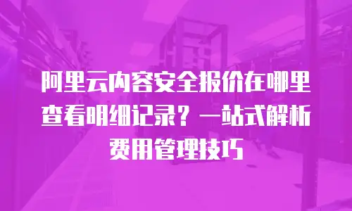 阿里云内容安全报价在哪里查看明细记录？一站式解析费用管理技巧