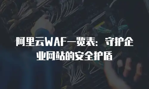阿里云WAF一览表：守护企业网站的安全护盾