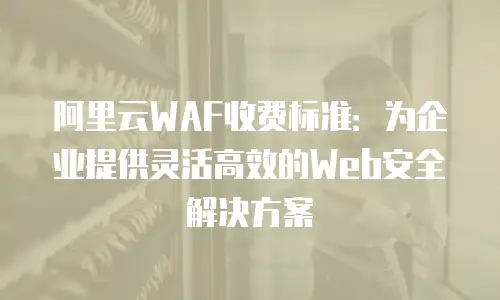 阿里云WAF收费标准：为企业提供灵活高效的Web安全解决方案