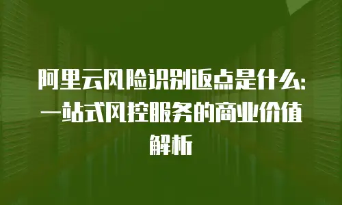 阿里云风险识别返点是什么：一站式风控服务的商业价值解析