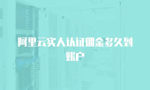 阿里云实人认证佣金多久到账户