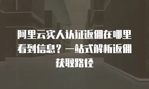 阿里云实人认证返佣在哪里看到信息？一站式解析返佣获取路径