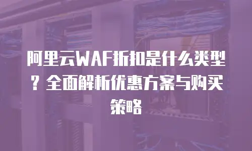 阿里云WAF折扣是什么类型？全面解析优惠方案与购买策略
